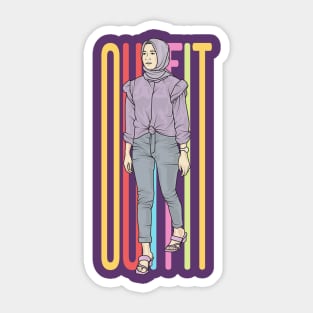 Lavender Hijab Lady Sticker